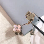 ??Loco?¡¥CLOVER MEDIUM 1 MOTIFS  PINK MOP DIAMOND EARRINGS