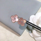 ??Loco?¡¥CLOVER MEDIUM 1 MOTIFS  PINK MOP DIAMOND EARRINGS