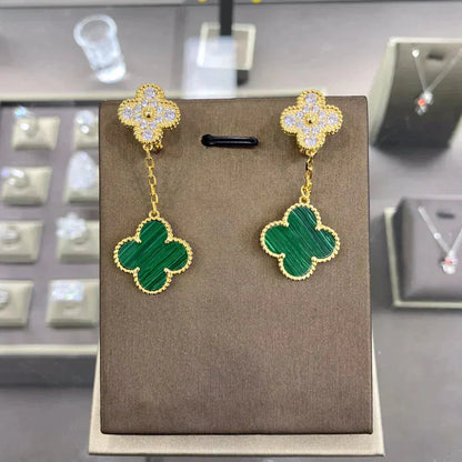 [moco jewelrys]CLOVER  2 MOTIFS  DIAMOND  EARRINGS (MULTIPLE CHOICESç´