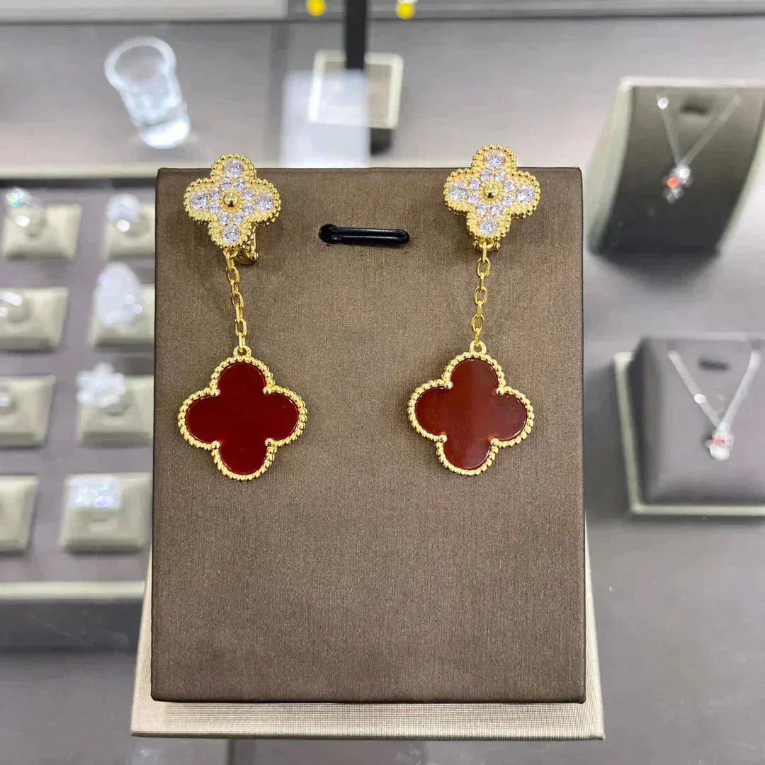 ??Loco?¡¥CLOVER  2 MOTIFS  DIAMOND  EARRINGS (MULTIPLE CHOICES?¡ä