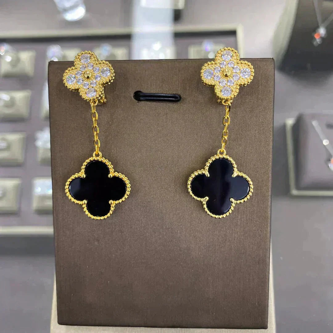 ??Loco?¡¥CLOVER  2 MOTIFS  DIAMOND  EARRINGS (MULTIPLE CHOICES?¡ä