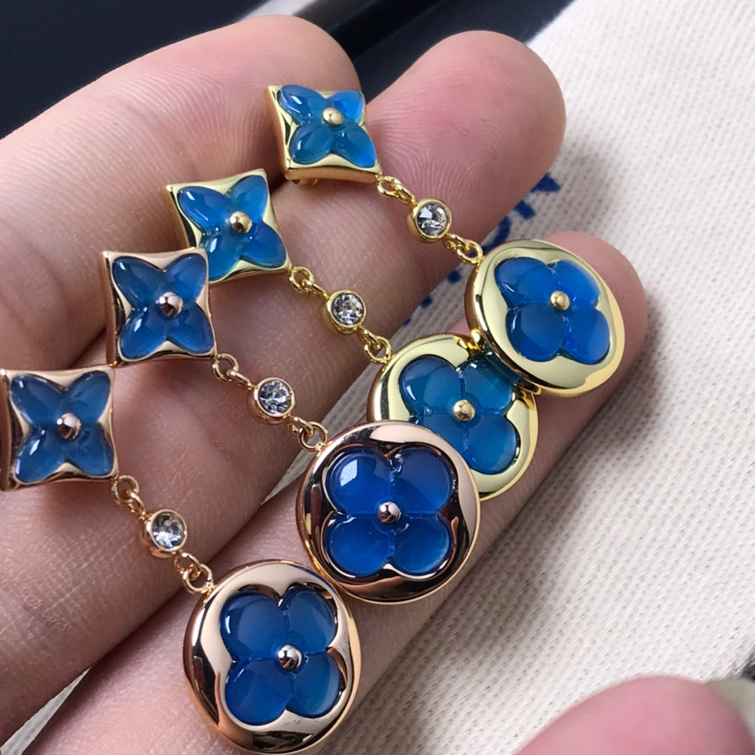 [moco jewelrys] STERN- UND SONNEN-ACHAT-DIAMANT-OHRRINGE