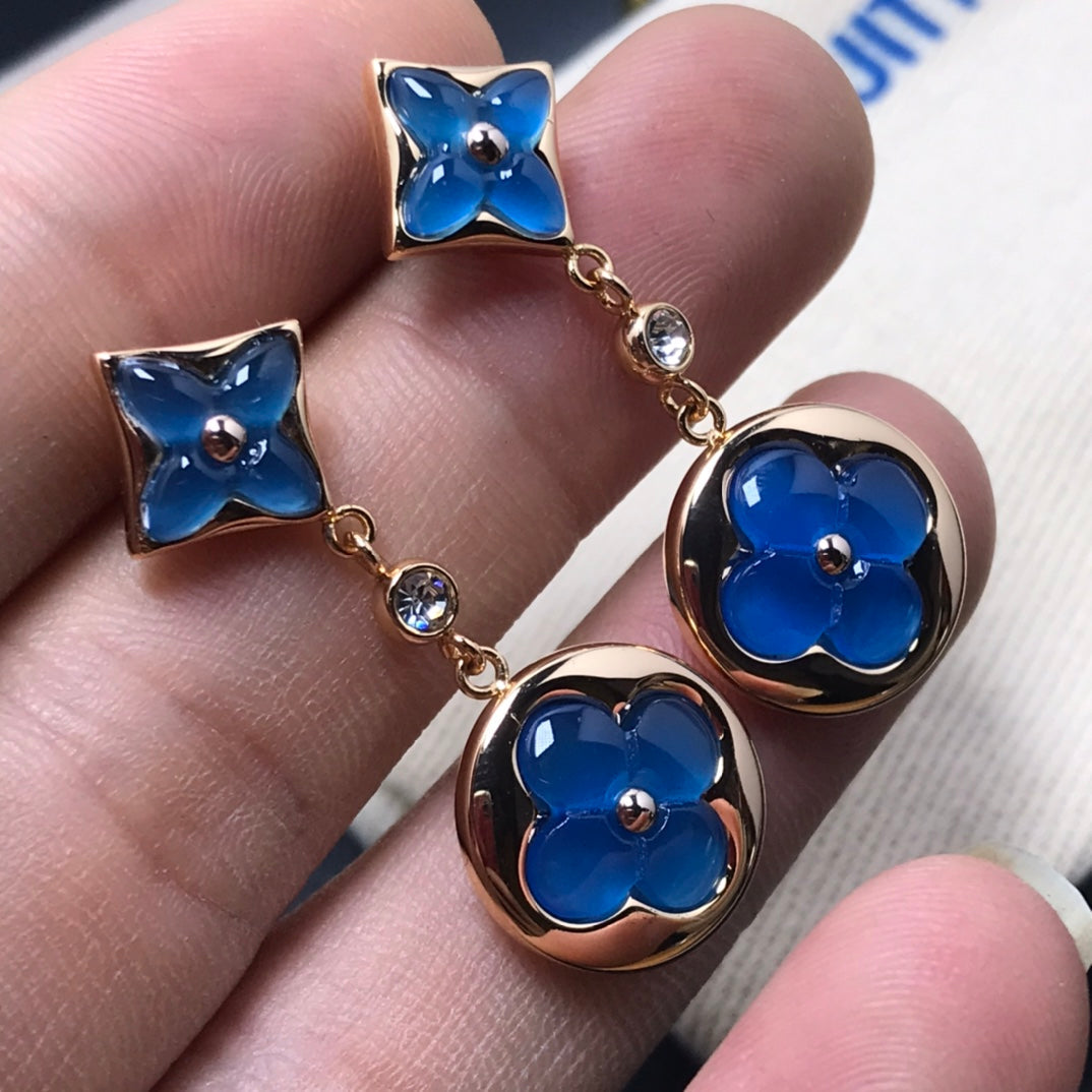 [moco jewelrys] STERN- UND SONNEN-ACHAT-DIAMANT-OHRRINGE