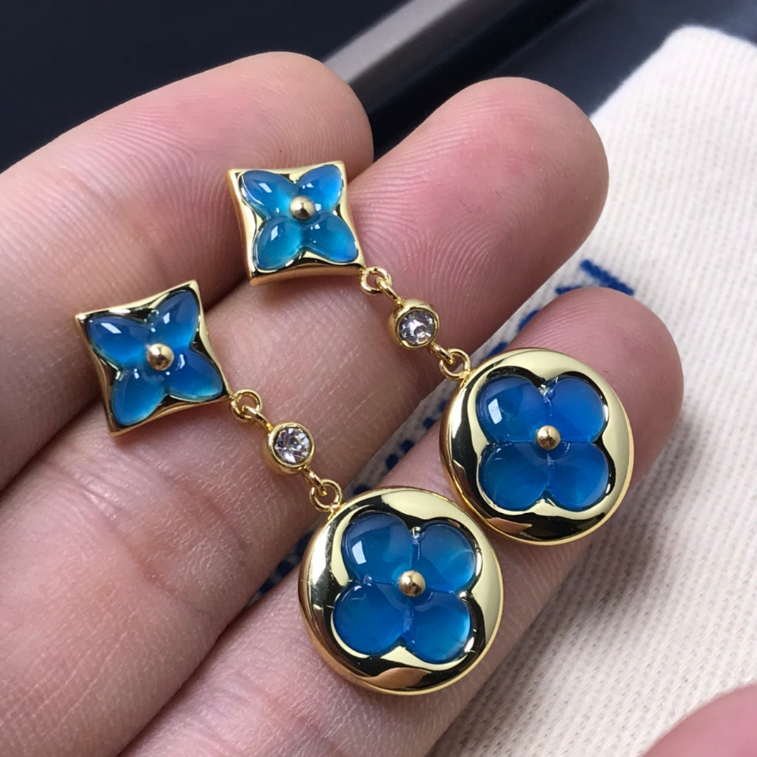 [moco jewelrys] STERN- UND SONNEN-ACHAT-DIAMANT-OHRRINGE