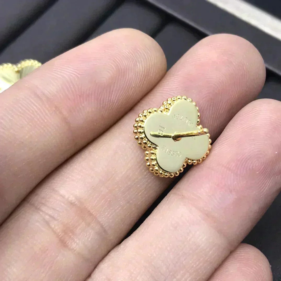 [moco jewelrys]CLOVER MINI 9.5MM LASER EARRINGS