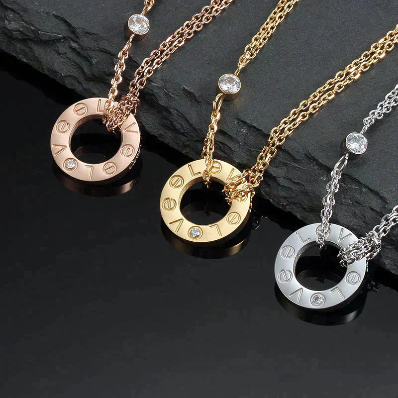 ??Loco?¡¥LOVE NECKLACE 16MM 2 DIAMONDS