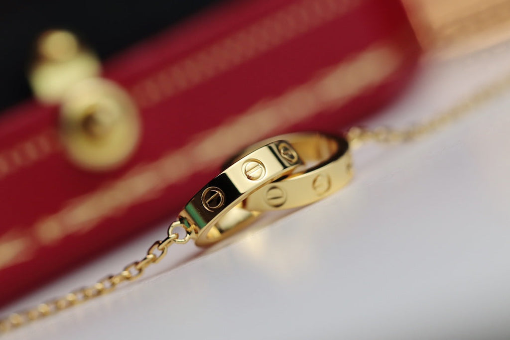 ??Loco?¡¥LOVE NECKLACE DOUBLE RING GOLD