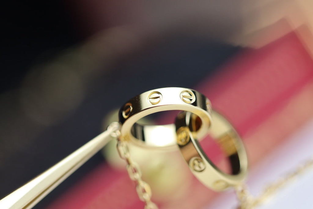 ??Loco?¡¥LOVE NECKLACE DOUBLE RING GOLD
