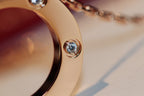 ??Loco?¡¥LOVE NECKLACE 16MM 6 DIAMONDS PINK GOLD