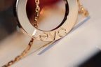 ??Loco?¡¥LOVE NECKLACE 16MM 6 DIAMONDS PINK GOLD