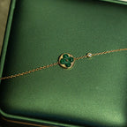 ??Loco?¡¥SUN MALACHITE 1 DIAMOND PINK GOLD BRACELET