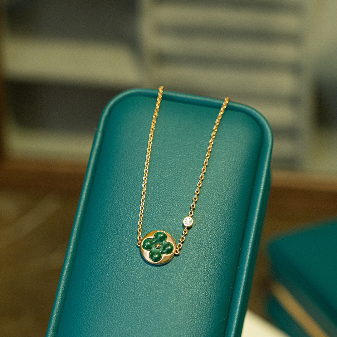 ??Loco?¡¥SUN MALACHITE 1 DIAMOND PINK GOLD BRACELET