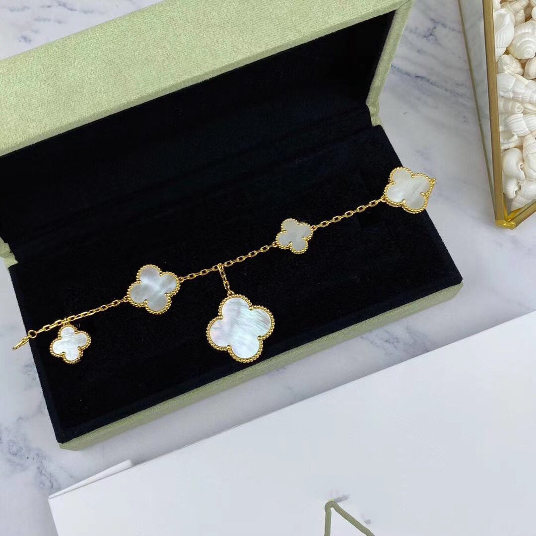 [moco jewelrys]MAGIC CLOVER MOP GOLD BRACELET 5 MOTIFS