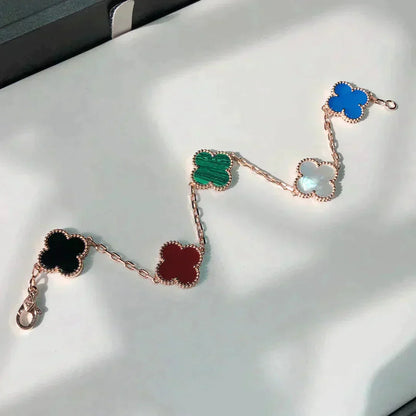 [Moco jewelrys]CLOVER 5 MOTIFS MULTICOLOR BRACELET