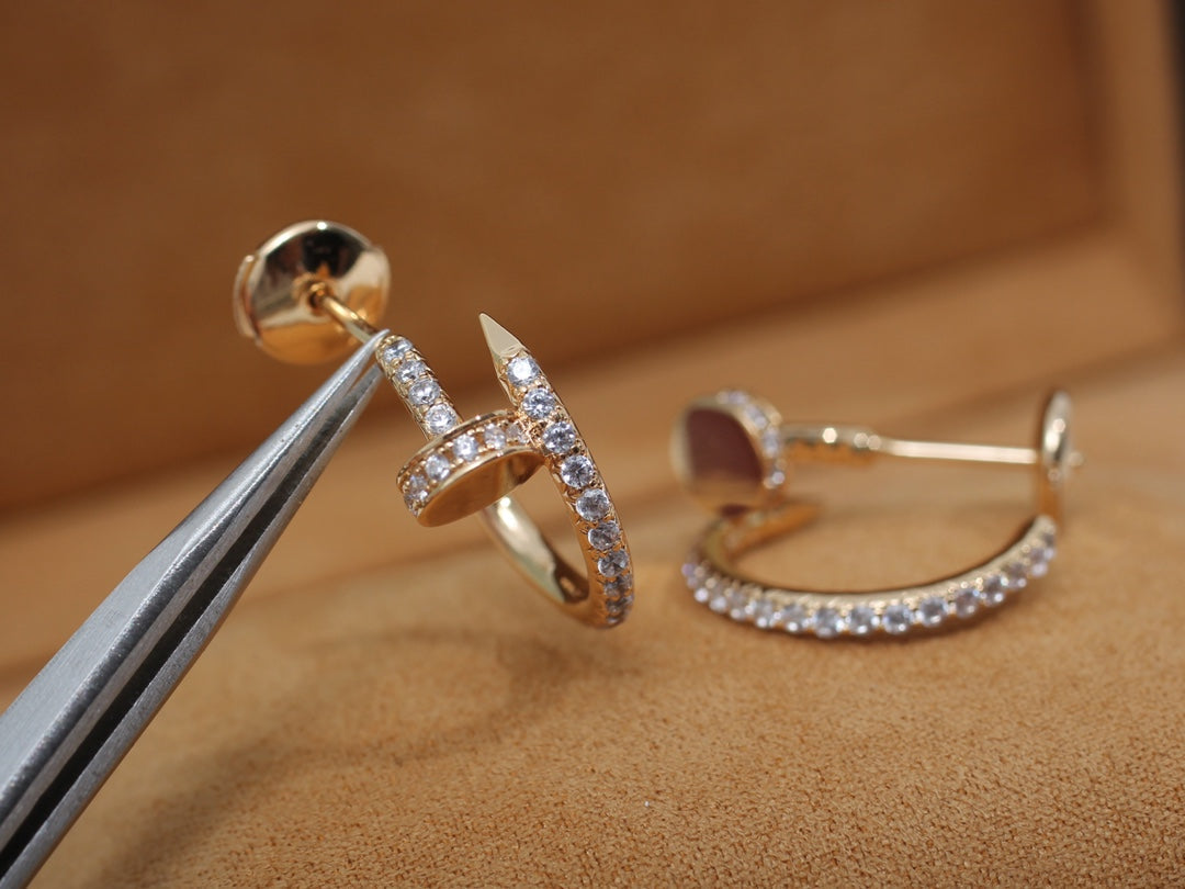 [moco jewelrys]JUSTE EARRINGS 12.75MM PINK GOLD DIAMOND