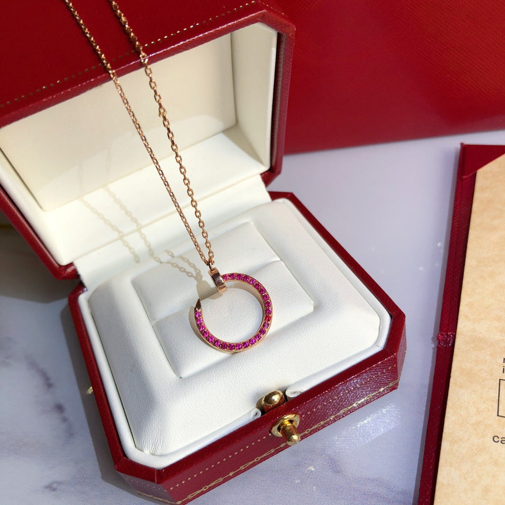 ??Loco?¡¥JUSTE NECKLACE GOLD RED DIAMONDS