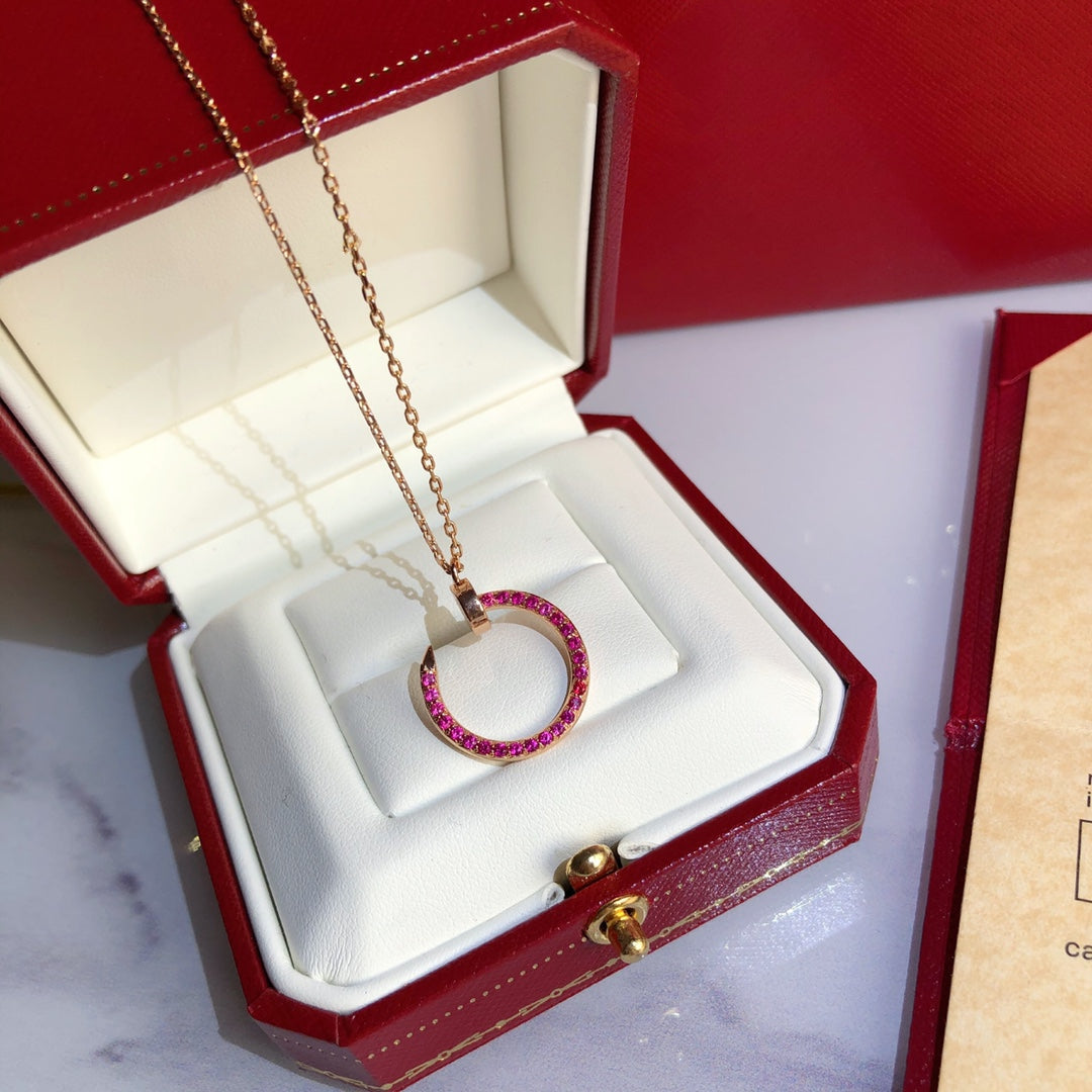 ??Loco?¡¥JUSTE NECKLACE GOLD RED DIAMONDS