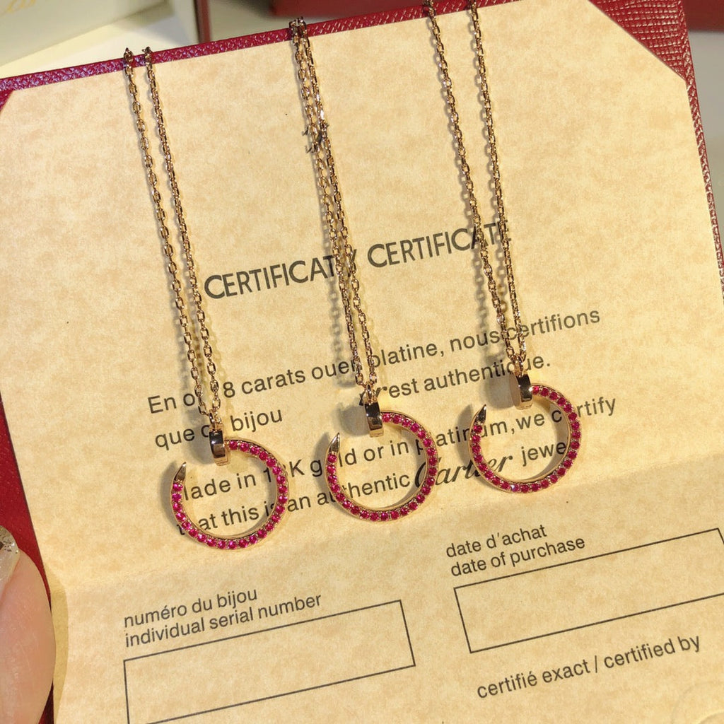 ??Loco?¡¥JUSTE NECKLACE GOLD RED DIAMONDS