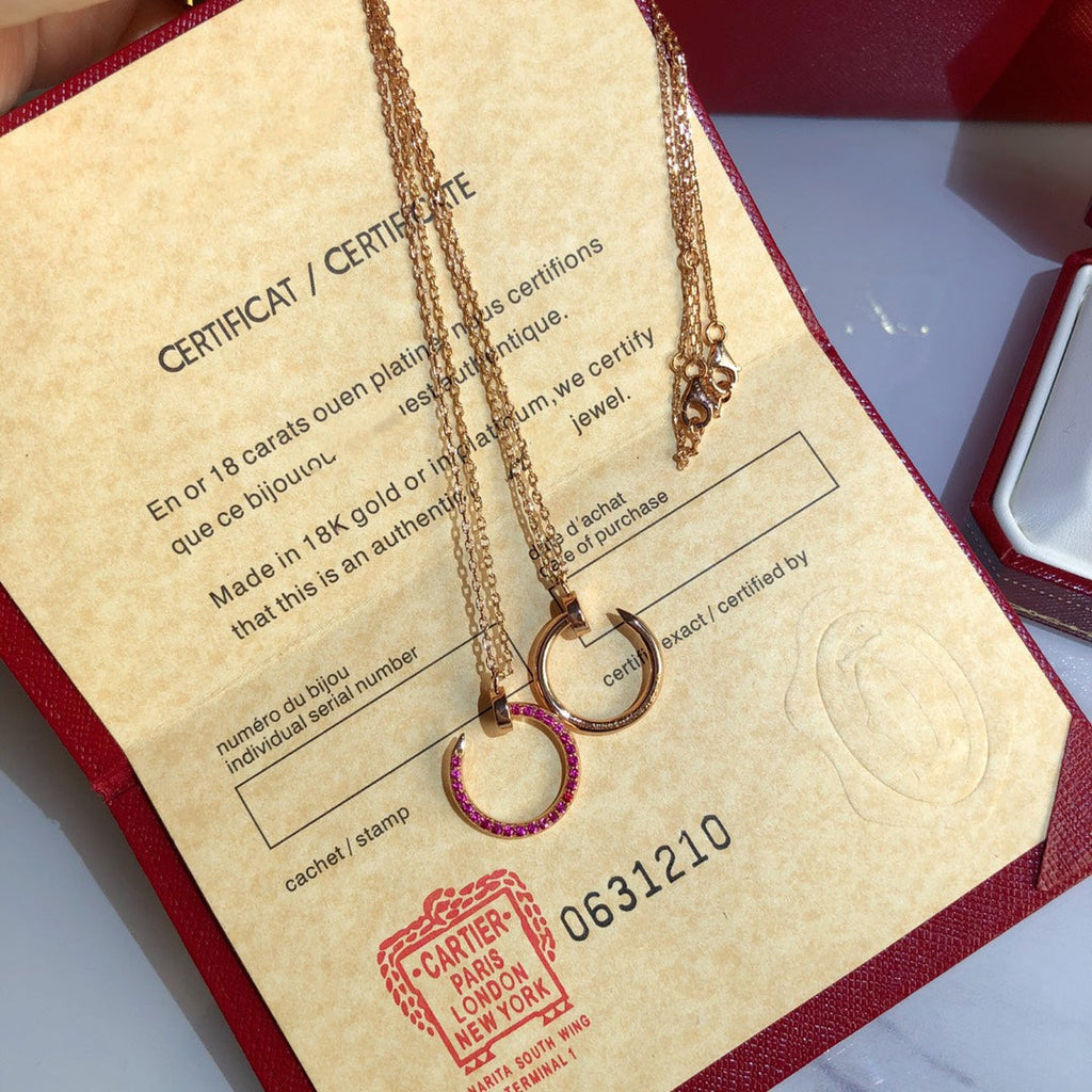 ??Loco?¡¥JUSTE NECKLACE GOLD RED DIAMONDS