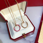 ??Loco?¡¥JUSTE NECKLACE GOLD RED DIAMONDS