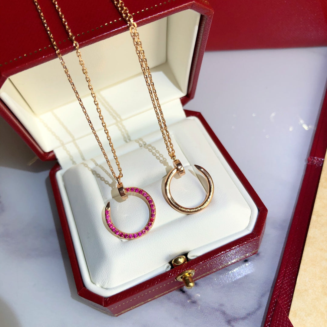 ??Loco?¡¥JUSTE NECKLACE GOLD RED DIAMONDS