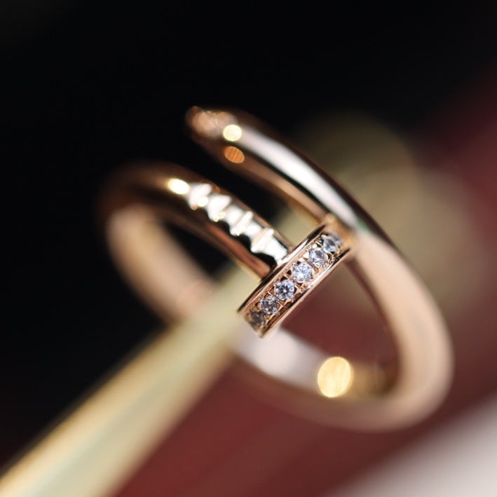 [moco jewelrys]JUSTE RING 2.65MM PINK GOLD DIAMOND