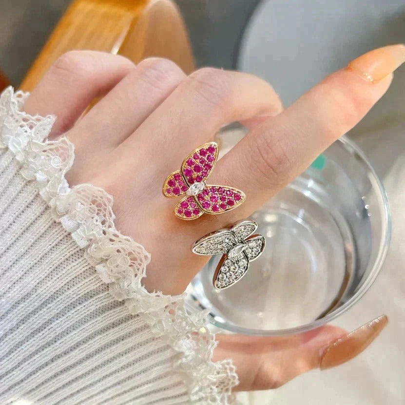 ??Loco?¡¥TWIN BUTTERFLY DIAMOND RING