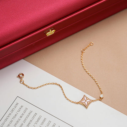 [moco jewellerys]スター1ダイヤモンドピンクゴールドブレスレット