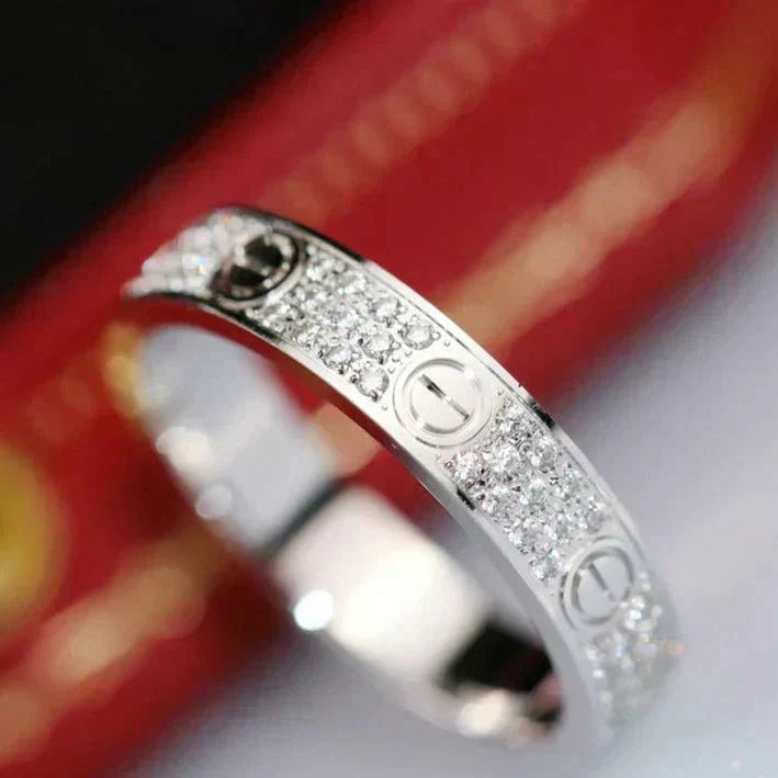 ??Loco?¡¥LOVE RING 3.6MM DIAMOND PAVED