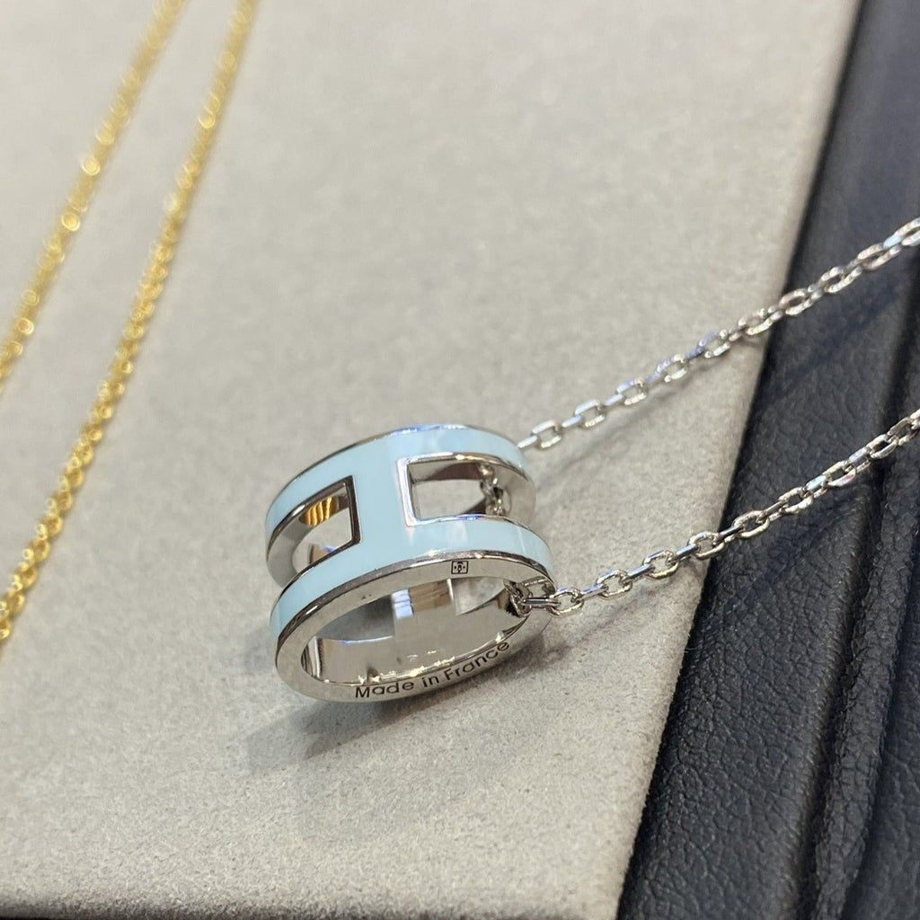 ??Loco?¡¥POP H LIGHT BLUE NECKLACE