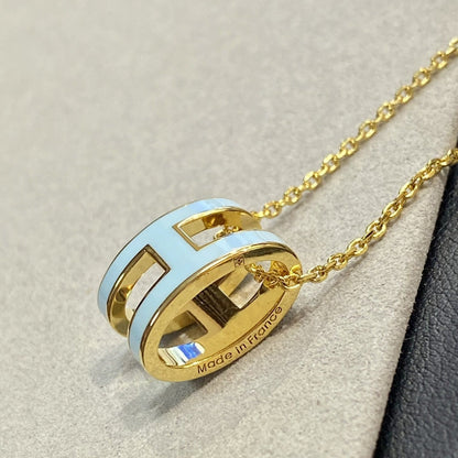 [moco jewellerys]POP H ライトブルー ネックレス