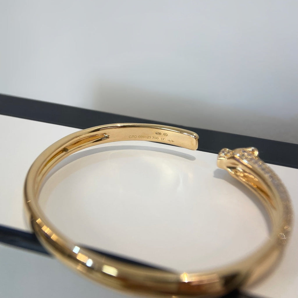 ??Loco?¡¥PANTHERE GOLD DIAMOND OPEN BRACELET