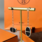 ??Loco?¡¥CHAINE VERSO BLACK CERAMIC EARRINGS