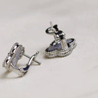 ??Loco?¡¥CLOVER MEDIUM 1 MOTIFS  WHITE MOP EARRINGS SILVER