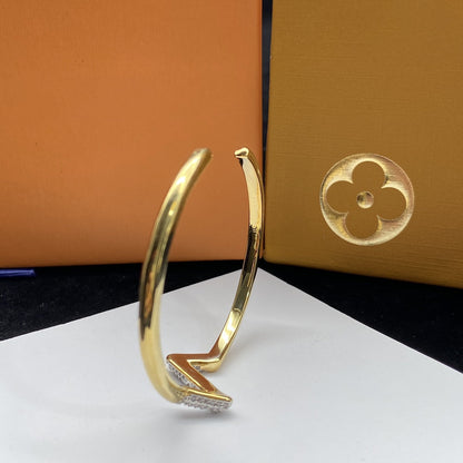 [moco jewelrys]VOLTE UPSITE DOWN DIAMOND GOLD OPEN BRACELET
