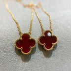 ??Loco?¡¥CLOVER 15MM CARNELIAN SINGLE FLOWER NECKLACE