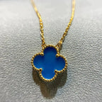 ??Loco?¡¥CLOVER 15MM BLUE AGATE NECKLACE