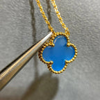 ??Loco?¡¥CLOVER 15MM BLUE AGATE NECKLACE