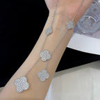 ??Loco?¡¥CLOVER 5 MOTIFS SILVER DIAMONDS NECKLACE