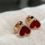 ??Loco?¡¥HEART CARNELIAN STUD EARRINGS