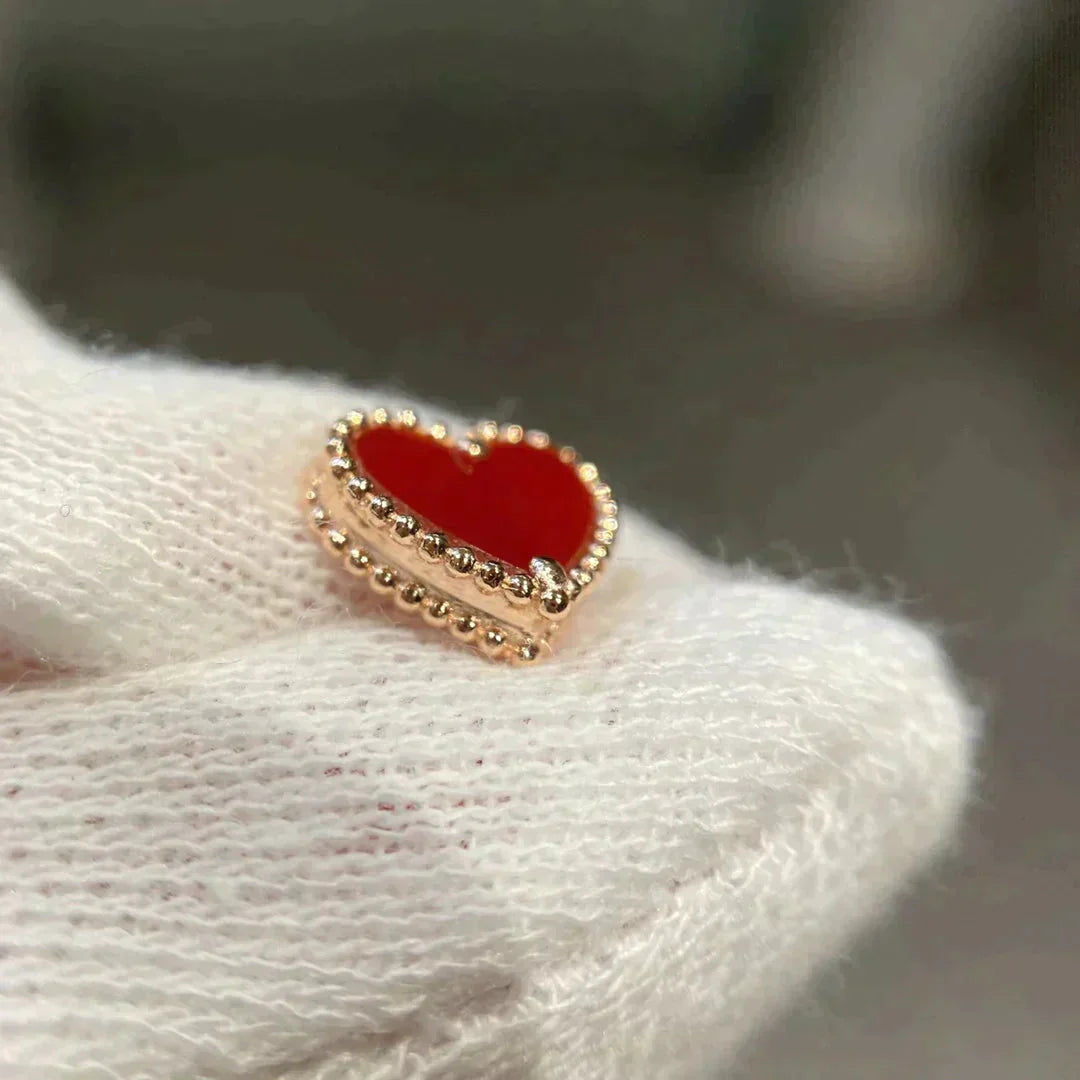 [moco jewellerys]ハートカーネリアンスタッドピアス