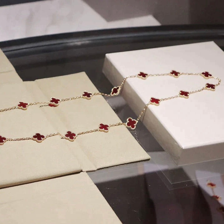 ??Loco?¡¥CLOVER 20 MOTIFS CARNELIAN NECKLACE