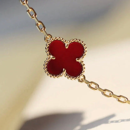 [moco jewellerys]クローバー 20モチーフ カーネリアンネックレス