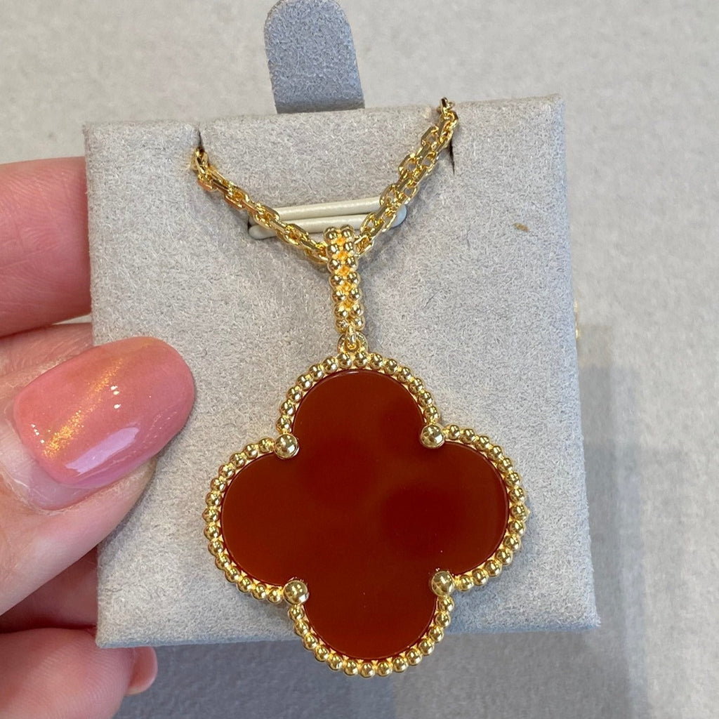 ??Loco?¡¥CLOVER 25MM NECKLACE GOLD CARNELIAN