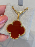 ??Loco?¡¥CLOVER 25MM NECKLACE GOLD CARNELIAN