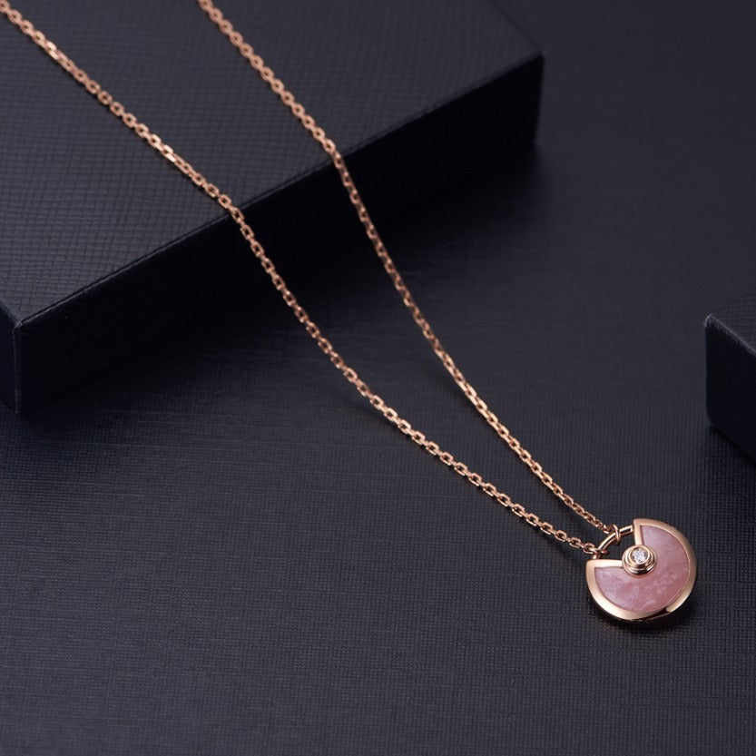 [moco jewelrys]AMULETTE ROSE GOLD PINK MOP NECKLACE