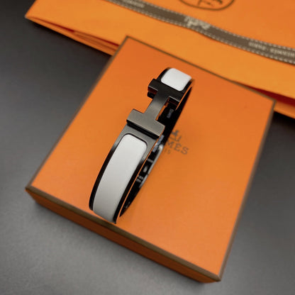 [moco jewelrys]H-Armband 12 mm Schwarz-Weiß Keramik