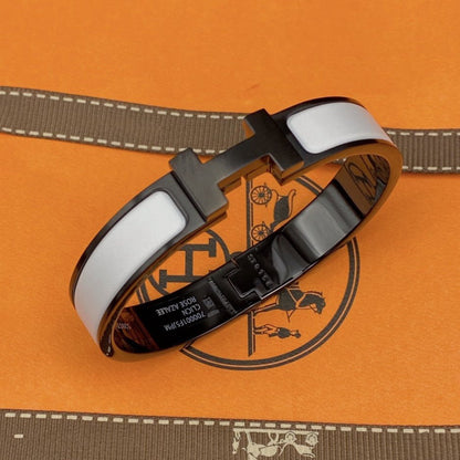 [moco jewelrys]H-Armband 12 mm Schwarz-Weiß Keramik