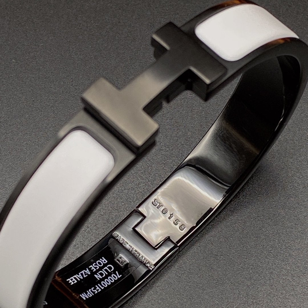 [moco jewelrys]H-Armband 12 mm Schwarz-Weiß Keramik