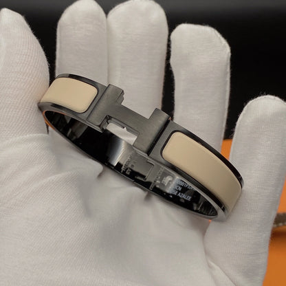 [moco jewelrys]H-Armband 12 mm Schwarz Beige Keramik